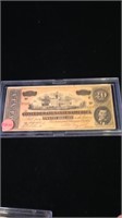 1864 Confederate states of America $20 excellent