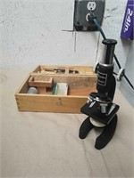 Kenko microscope with accessories in wood box