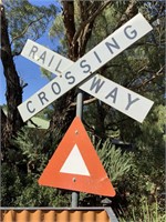 TRAIN RAILWAY CROSSING SIGN & WARNING
