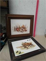 Two framed canvas artwork pieces