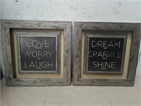 Pair of 12 x 12 signs with sayings