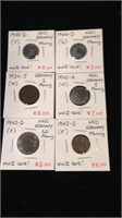 Six Nazi war two era coins pfennig