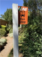 VLINE BUS STOP SIGN TANGERINE DOUBLE SIDED