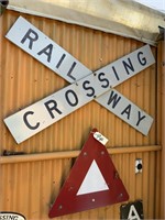 2 X CROSSING RAILWAYS SIGNS &