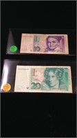 2 collectible German notes