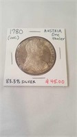 1 1780 Austrian coin
