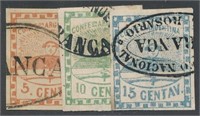 ARGENTINA #1, #2 & #3 USED FINE-VF