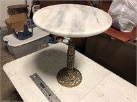 BRASS AND MARBLE END STAND