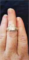 Enchanting sterling silver faux diamond ring