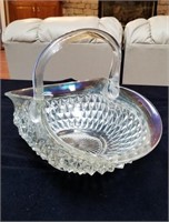 Beautiful TJ glass basket with carnival glass