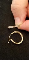 Alluring10kt gold diamond earrings smaller hoop
