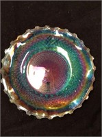 Carnival glass dish approx 10 inches in diameter