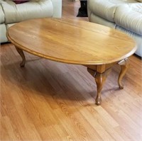 Oak coffee table with fold down sides approx size