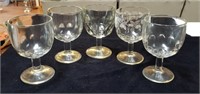 Grouping of 5 Brandy snifter