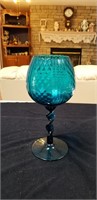 Alluring Blue twisted base candle holder approx 13