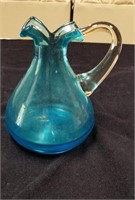 Beautiful blue pitcher Approx 7 inches tall