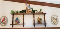 Great Group of wall decor & shelf includes 4 wall