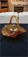 Amber colored basket approx 10 inches tall