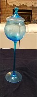 18 inch tall delicate blue decorative vase