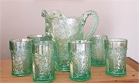 Brilliant green Imperial glasses and pitcher and