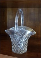 Dazzling colorless crystal basket approx 9 inches