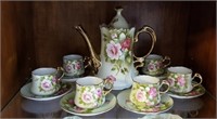 Classy Lefton China pitcher & teacups with saucers