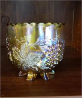 Northwood marigold carnival glass bowl approx 4
