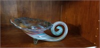 Shapely Cornucopia art glass multi colored this Is