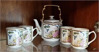 Oriental design Home interior tea set with 4 cups