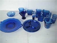 Cobalt Blue Glass 16 Pcs 1 Lot