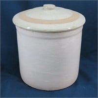 Small 1 Gallon Stoneware Pottery Crock with Lid