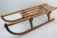 Antique Wooden Sled with Bentwood Runners