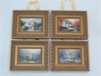 Set of Four Seasons Thomas Kinkade Prints in Gold