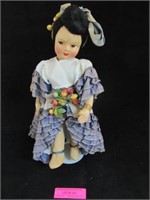 Early Cloth Carmen Miranda Doll: 12 1/2", Nicely