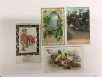 Lot of  four early Automotive postcards.