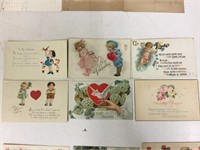 Yet another lot of six Valentines postcards.