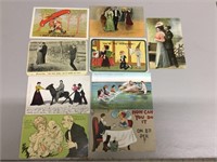 A lot of nine Courting postcards.