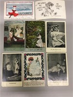Lots of eight Romantic postcards.