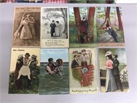 Lot of 8 Courting postcards.