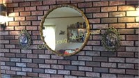 Round Oval Mirror, Two Wall Pictures