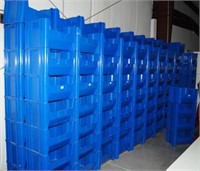 PLASTIC STORAGE BINS 18"X14"X12" 15 BIN LOTS