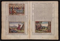 Hand-Colored Bible Bifolium, Venice, 1588