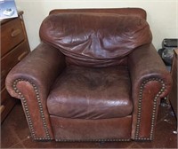 Leather Easy Chair with Foot Rest