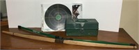 Two Bows & Tool Box of Arrow Parts