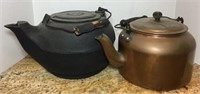 Cast Iron & Copper Clad Tea Pots