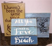 Three Wood Plaques with Fun