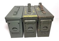 Three Metal Ammo Cans