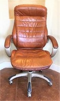 Brown Leather Office Arm Chair