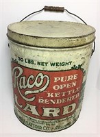 Vintage Raco Lard Tin