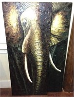 Two Oil on Canvas Elephant Eye
